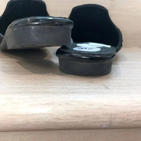 ATALENA  BLSCK RHINESTONE JEWELED EMBELLISHED CUSHIONED BLACK MULES SIZE 7 - Picture 7 of 10